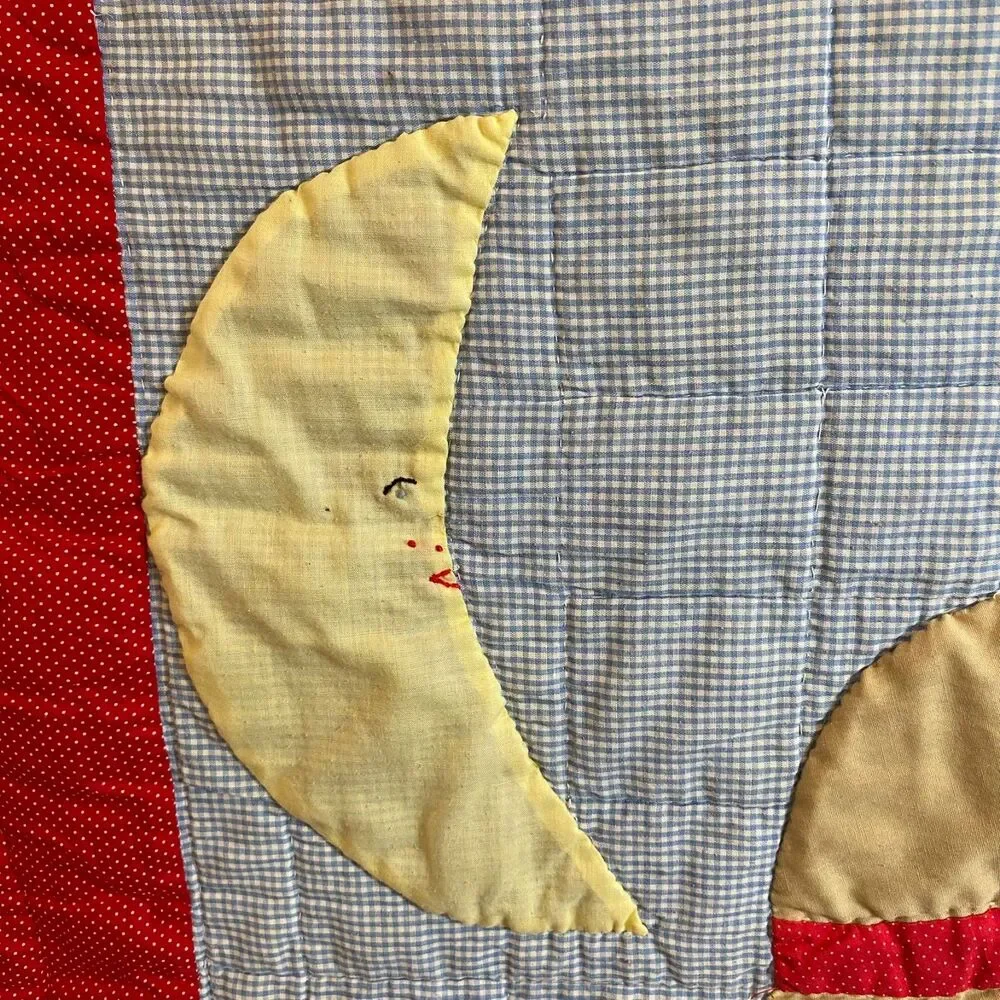 Handmade Pieced Appliqued Lightweight Quilt Boy Fishing Hearts 43